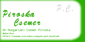 piroska csemer business card